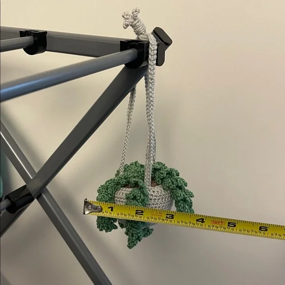 Handcrafted Crochet Hanging Plant Fern Decor Home Car Desk Accessory - Picture 8 of 8